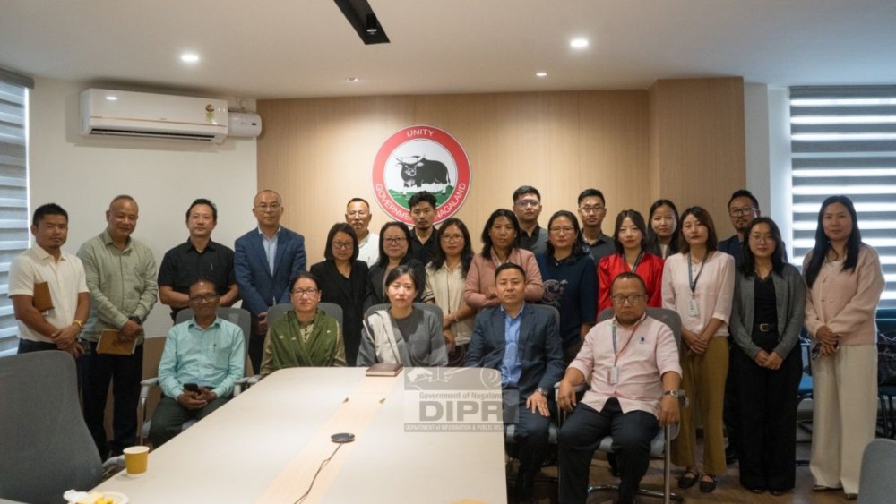 Officials pose for a photo during the fifth IMPCC meeting held at the Directorate of Information and Public Relations (DIPR) in Kohima on October 8. (DIPR Photo)